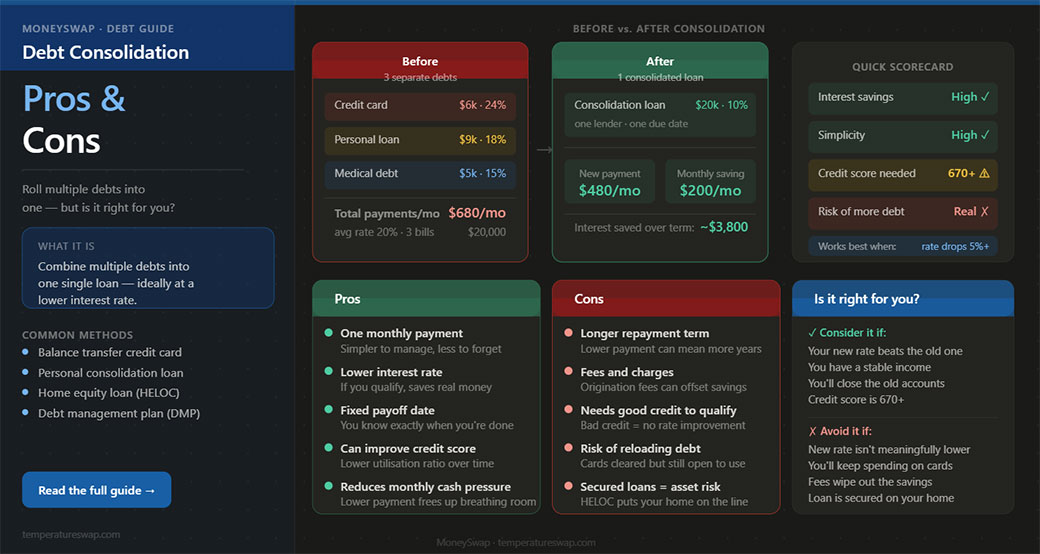 Read more about the article Debt Consolidation Pros & Cons: What You Need to Know Before You Apply