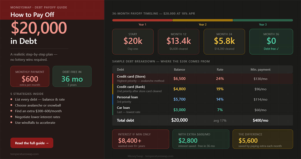 Read more about the article How to Pay Off $20k in Debt Without Burning Out