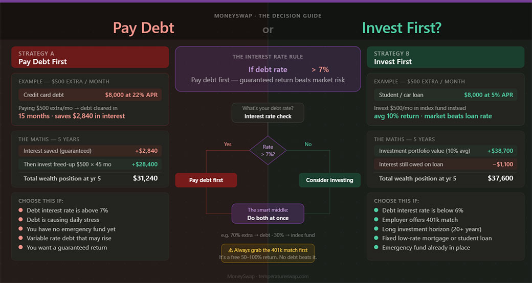 Read more about the article Pay Debt or Invest First? A Simple Way to Make the Right Call